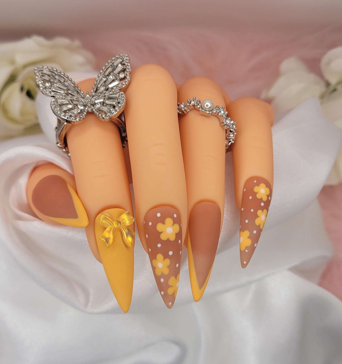 Get trendy with Orange You Glad You Picked Me - press on nails available at Kiss My Polish.