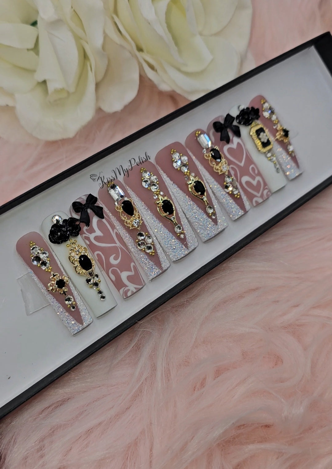 Get trendy with Glamour - press on nails available at Kiss My Polish.