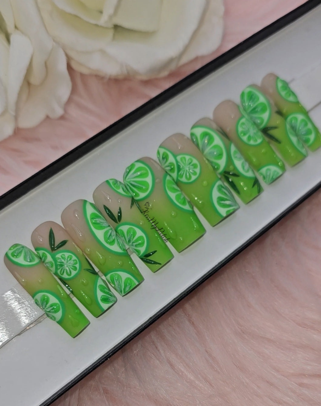 Get trendy with Limeonade - press on nails available at Kiss My Polish.