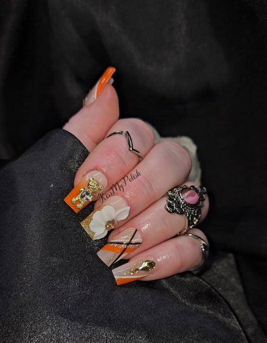 Get trendy with Autumn - press on nails available at Kiss My Polish.