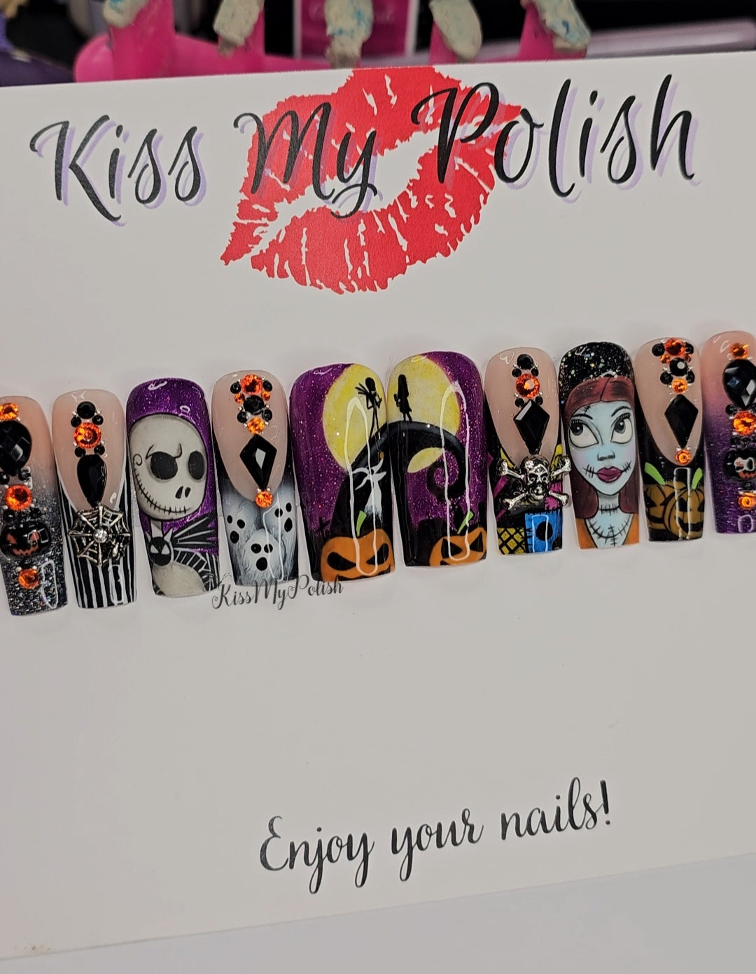 Get trendy with Jack & Sally - press on nails available at Kiss My Polish.