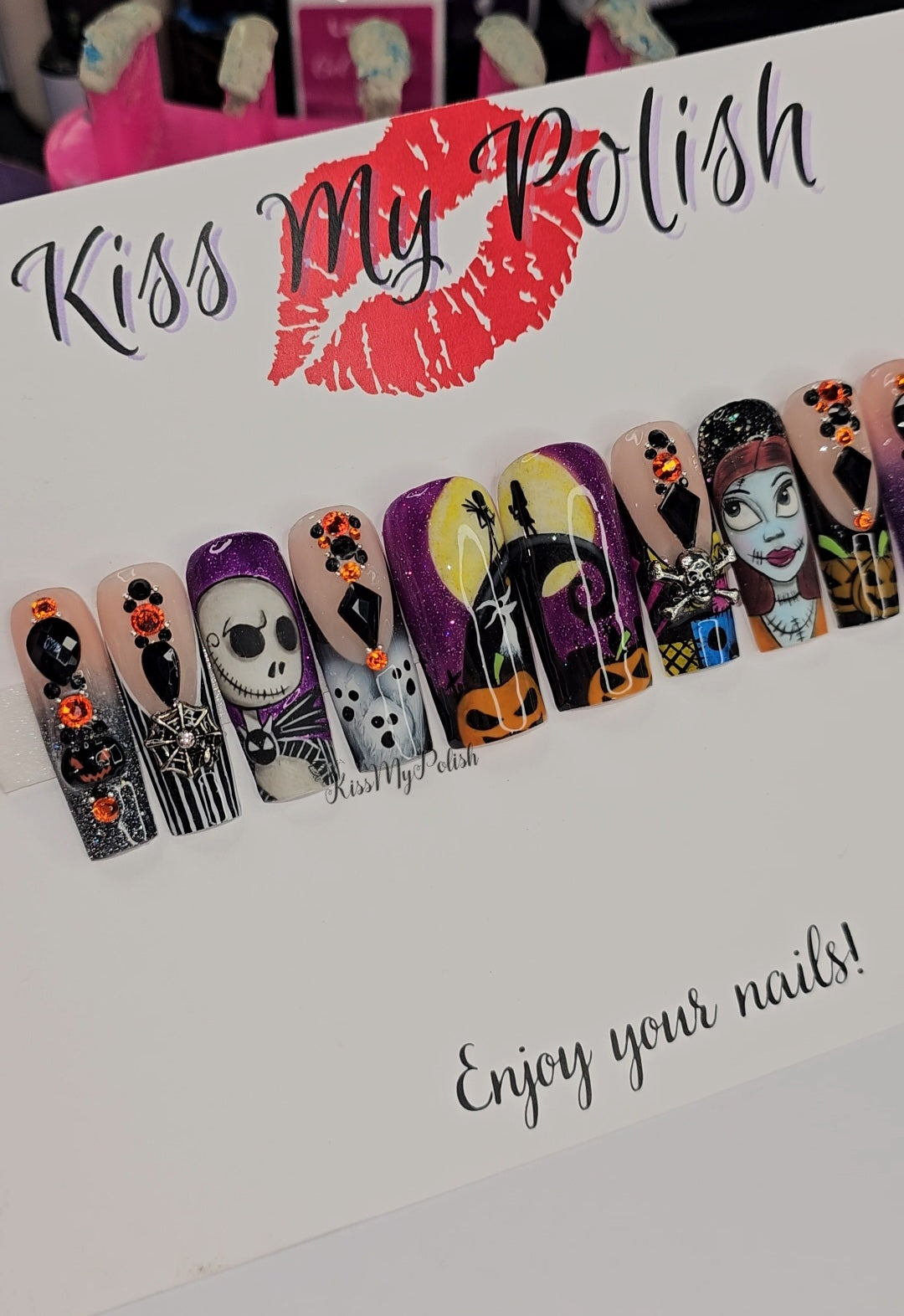 Get trendy with Jack & Sally - press on nails available at Kiss My Polish.