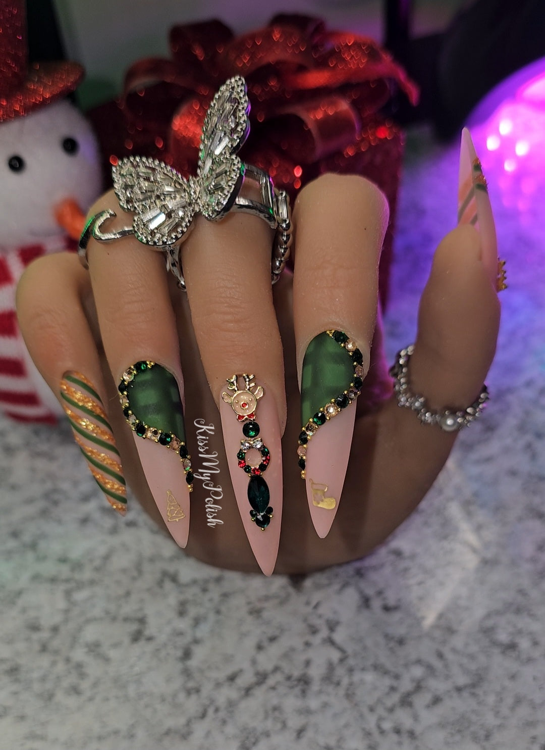 Get trendy with Holiday Flannel - press on nails available at Kiss My Polish.