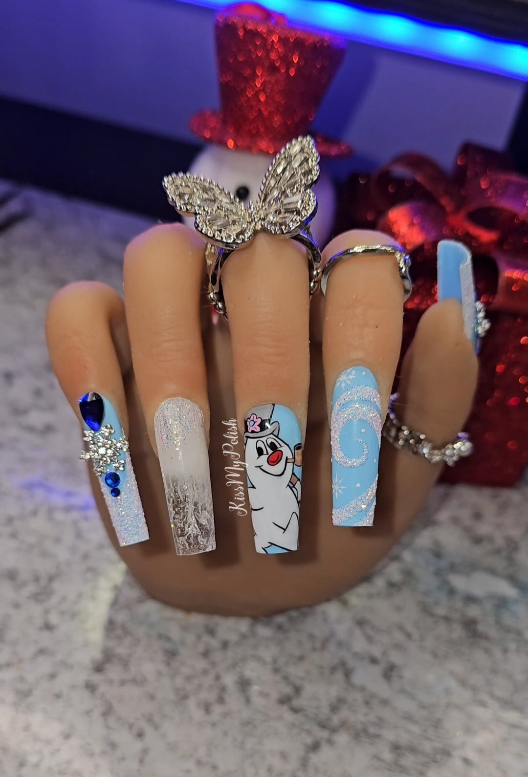 Get trendy with Frosty - press on nails available at Kiss My Polish.