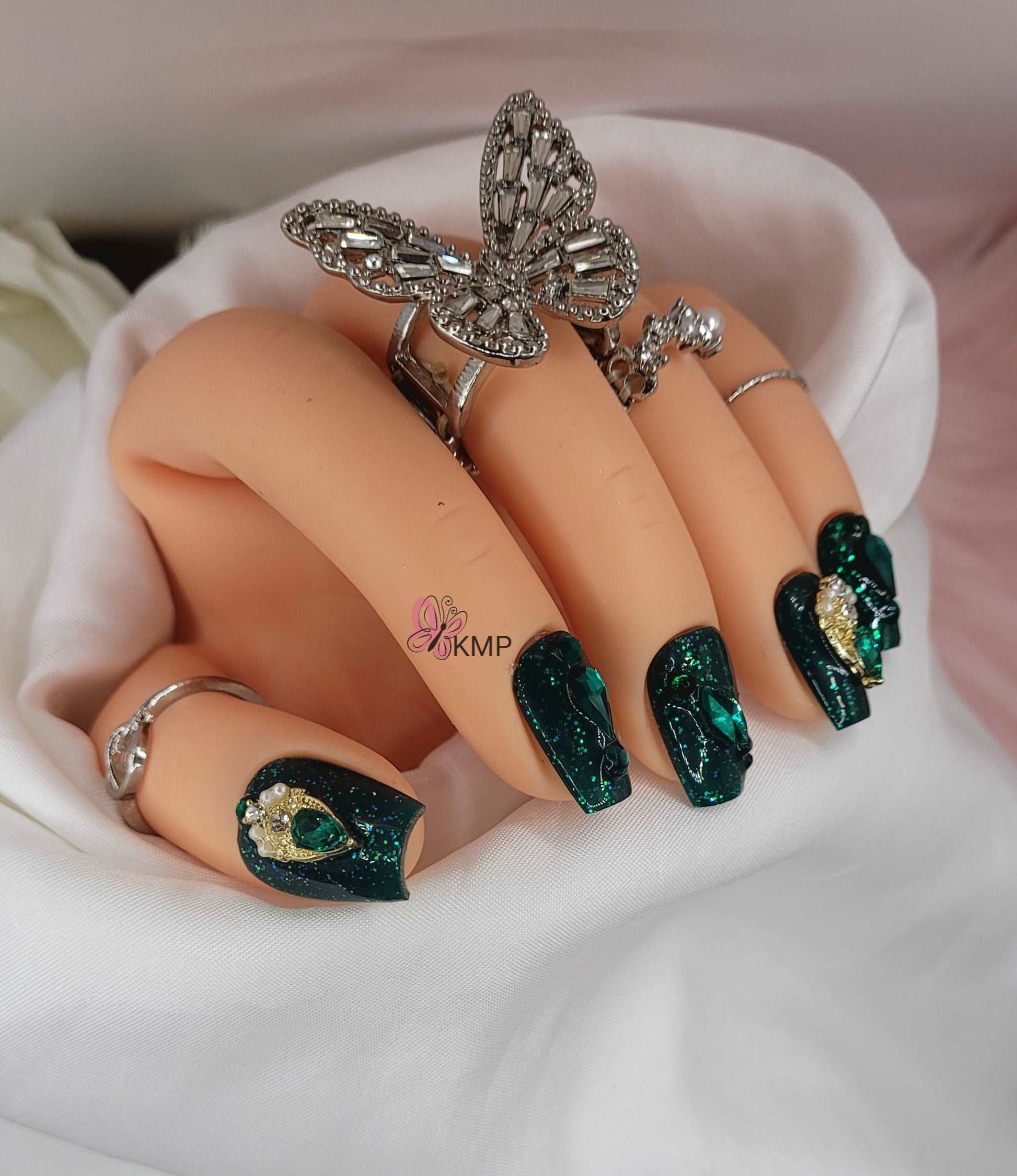 Get trendy with Emerald Bling -  available at Kiss My Polish.