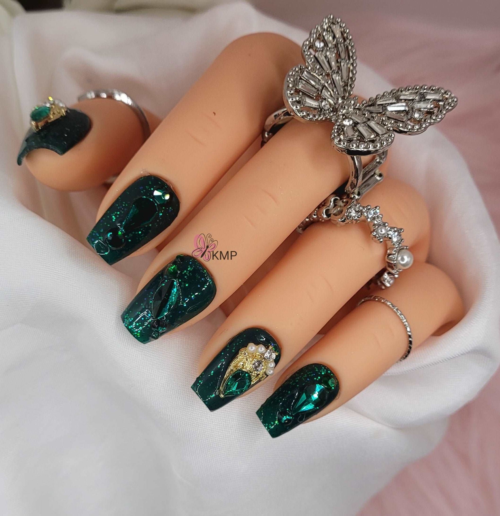 Get trendy with Emerald Bling -  available at Kiss My Polish.