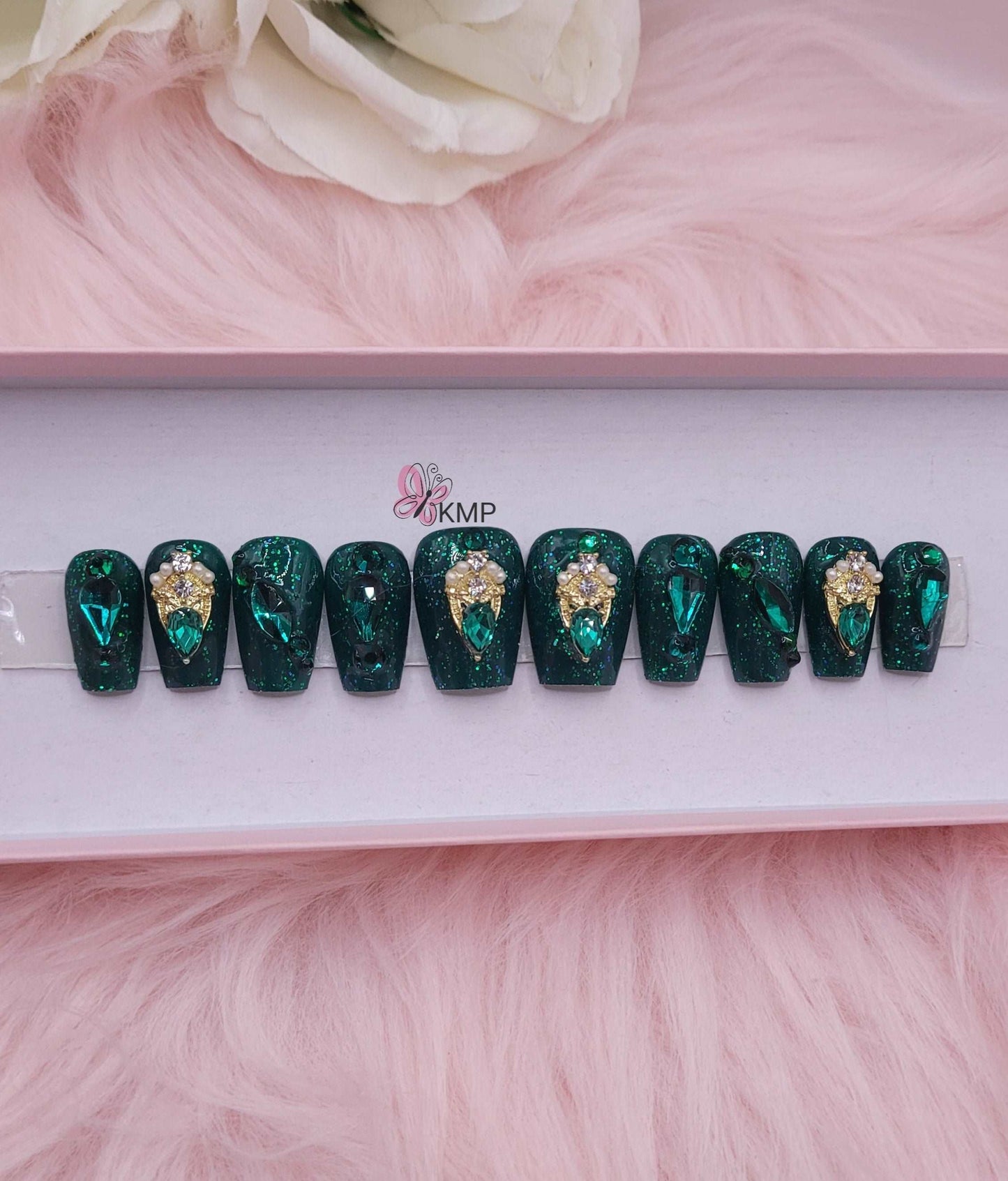 Get trendy with Emerald Bling -  available at Kiss My Polish.