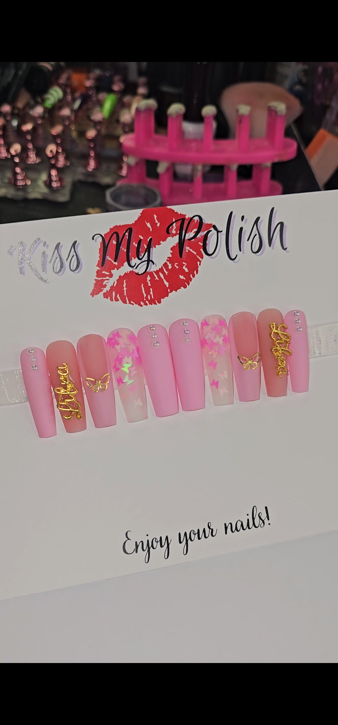 Get trendy with Libra(RTS) - press on nails available at Kiss My Polish.