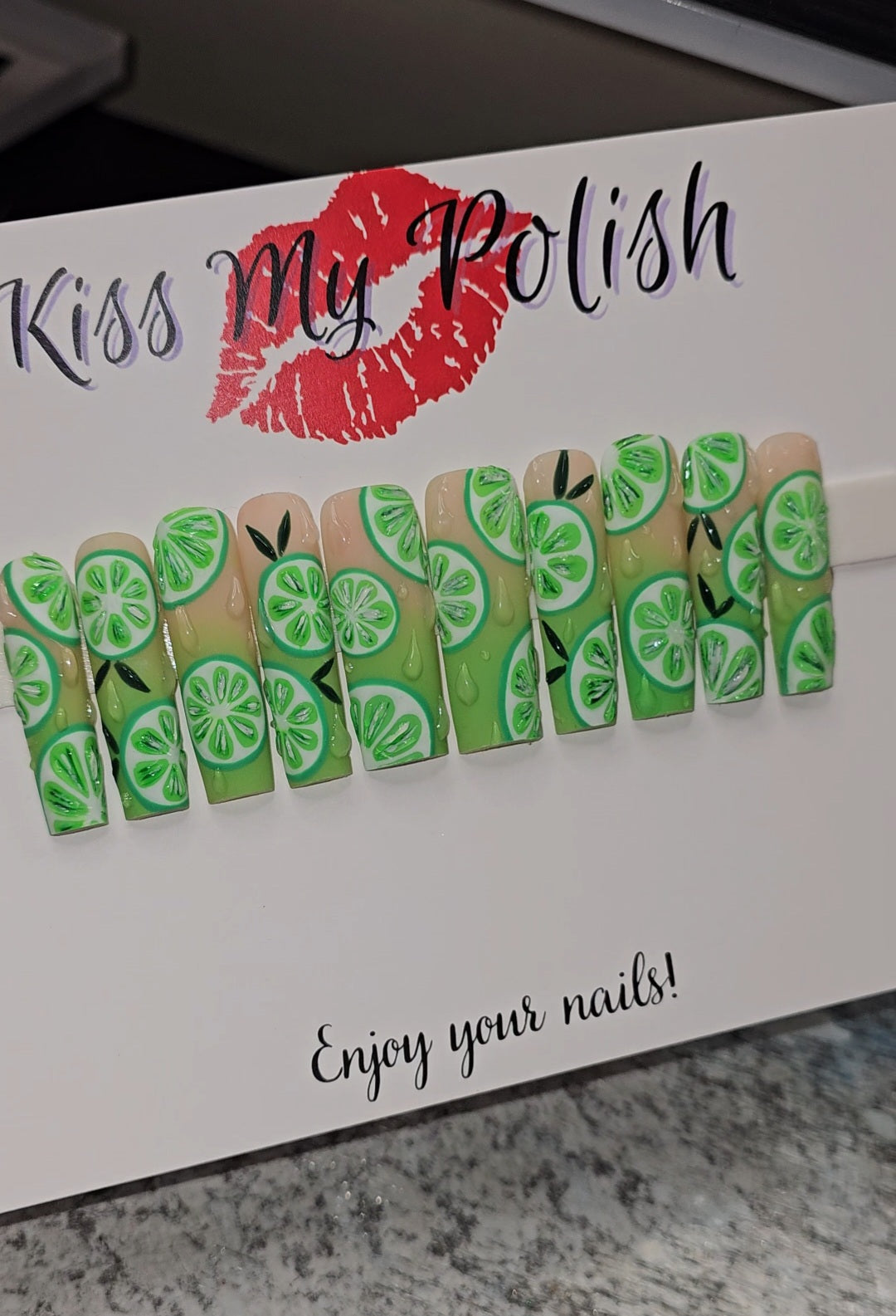 Get trendy with Limeonade - press on nails available at Kiss My Polish.