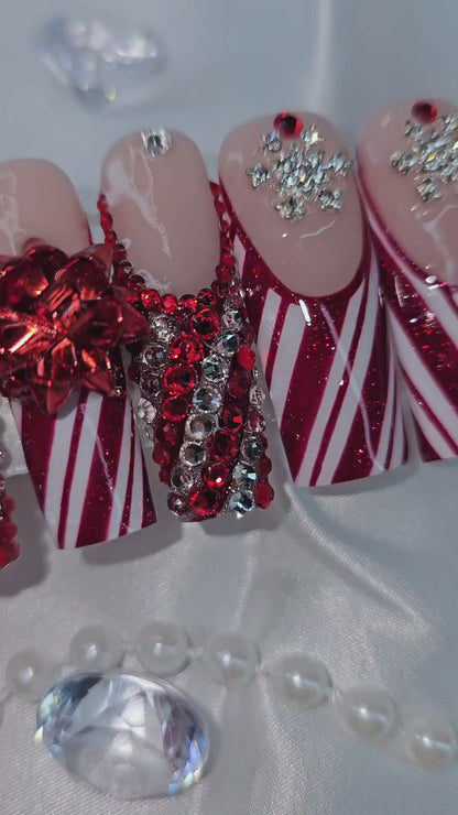Candy Cane Glam ( Ready To Ship, Size: Large)
