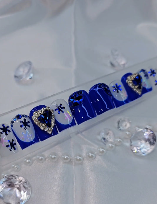 Blue Christmas Glam ( Ready To Ship, Size: Large)