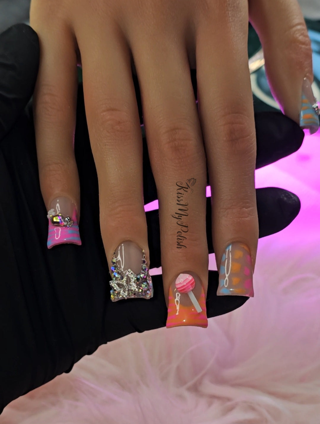 Get trendy with Pastel Ducks - press on nails available at Kiss My Polish.