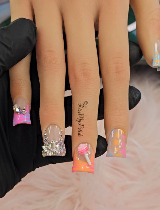 Get trendy with Pastel Ducks - press on nails available at Kiss My Polish.